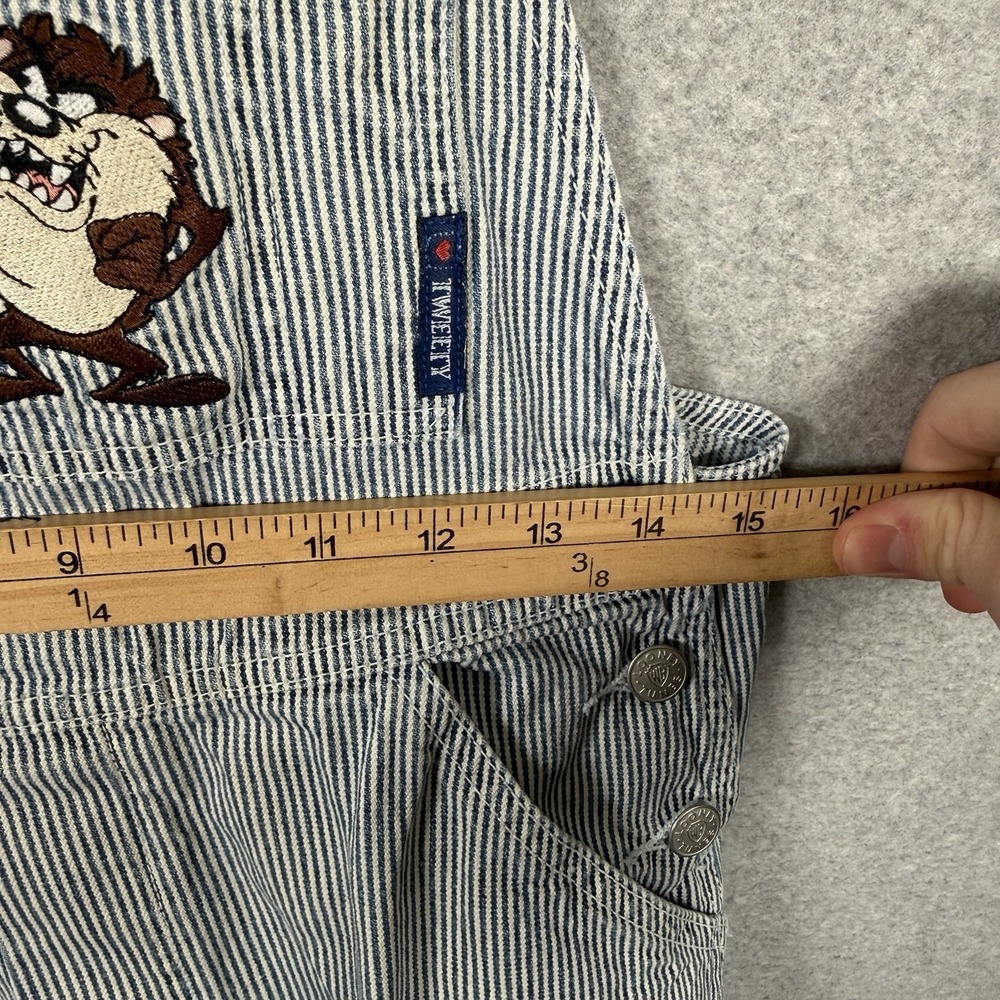 Vintage looney tunes overalls womens small railroad striped embroidered - Picture 6 of 7
